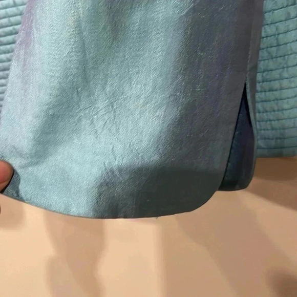 Vintage Frascara Blue 100% Silk Jacket - Picture 8 of 9